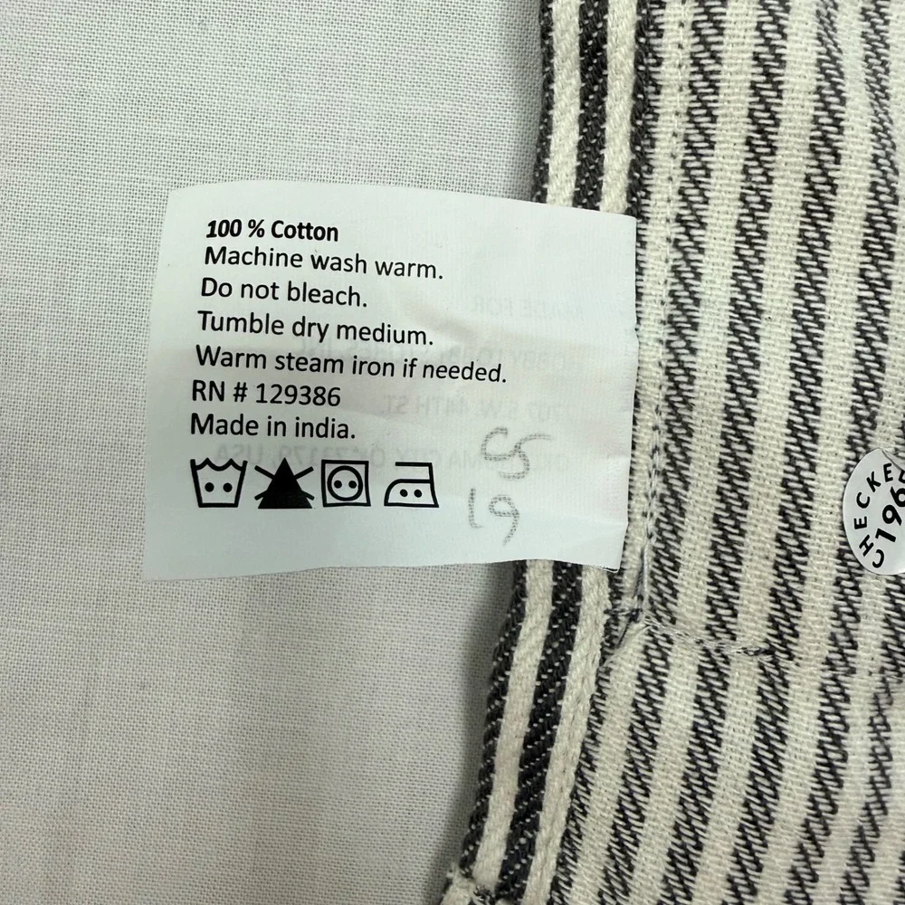 Hobby Lobby Gray Ticking Stripe Cotton Waist Apron Multi Pocket Craft egg Garden